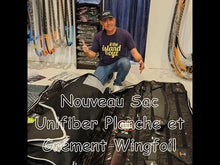 Load and play video in Gallery viewer, UNIFIBER BLACKLINE WINGFOIL BOARD-QUIVERBAG