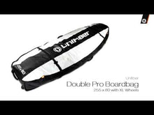 Load and play video in Gallery viewer, UNIFIBER DOUBLE PRO BOARDBAG 255 X 80 WITH XL WHEELS
