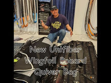 Load and play video in Gallery viewer, UNIFIBER BLACKLINE WINGFOIL BOARD-QUIVERBAG