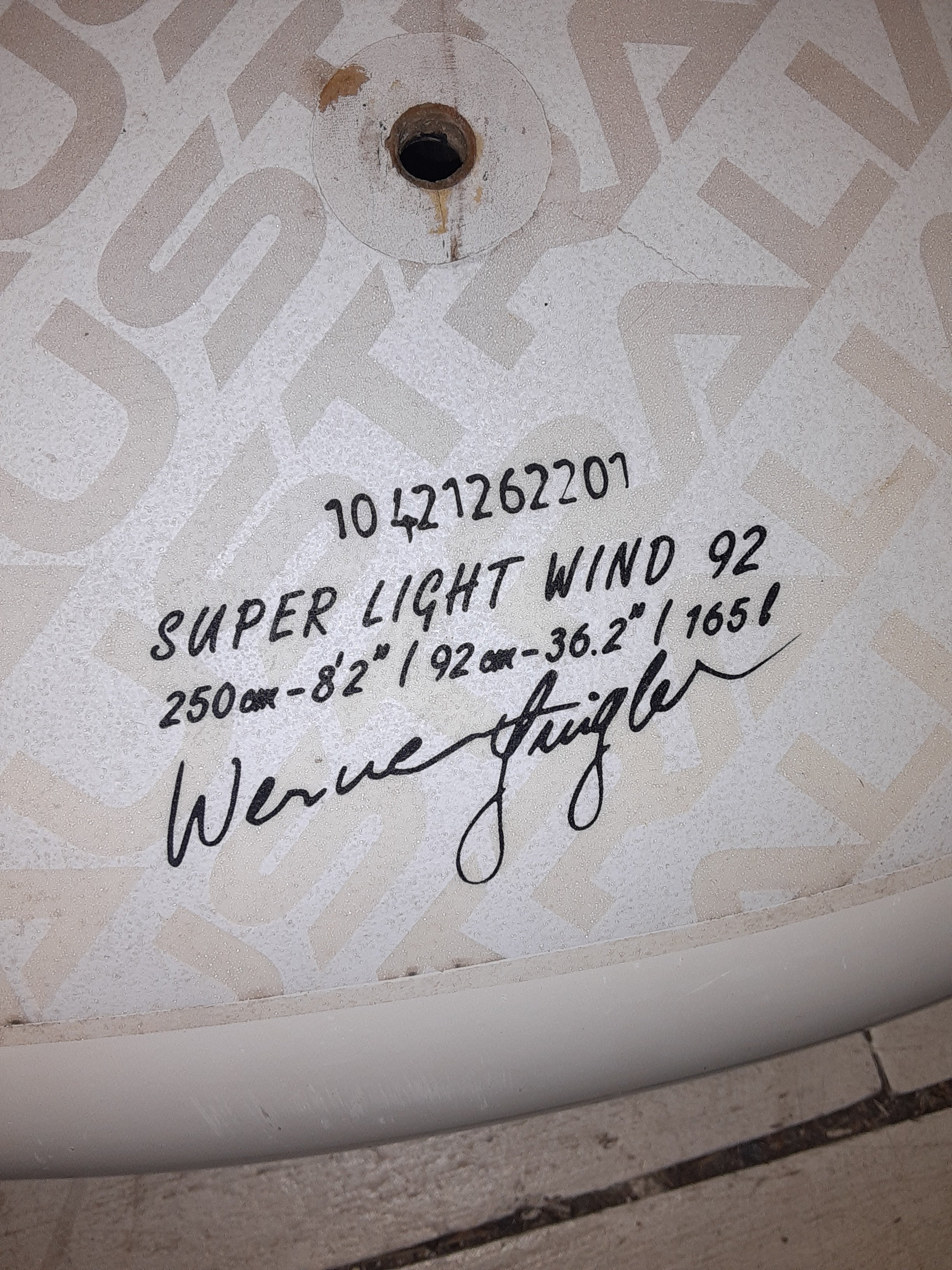 JP AUSTRALIA 2012 SUPER LIGHTWIND 92 165L BOARD - USED