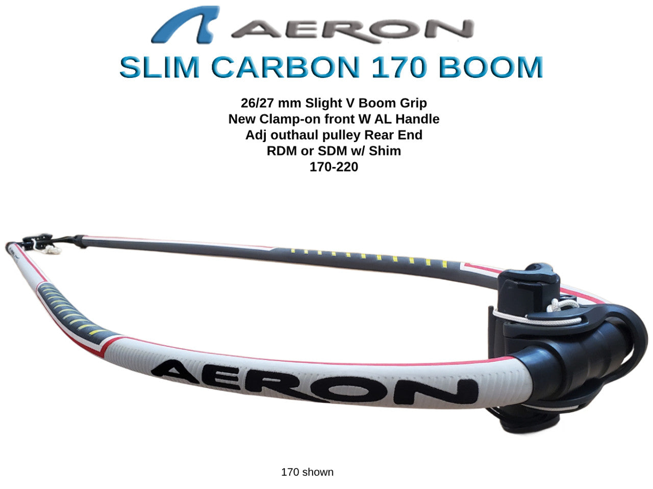 AERON Carbon Slim Wide Tail V1 170 - 220 windsurf boom – WindForce Sports